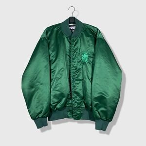 Game Sportswear Bomber Jacket Mens Large Green Joe's Shanghai Varsity Satin
